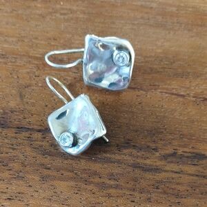 Silpada Sterling Silver Earrings with Crystal Detail